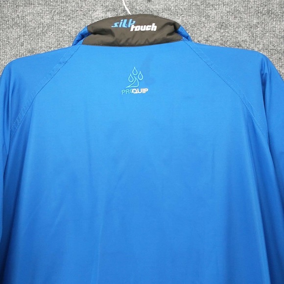 Proquip Men's Jacket Blue Black XL Silk Touch 1/4 Zip Mock Neck Long Sleeve Pull - Picture 5 of 15